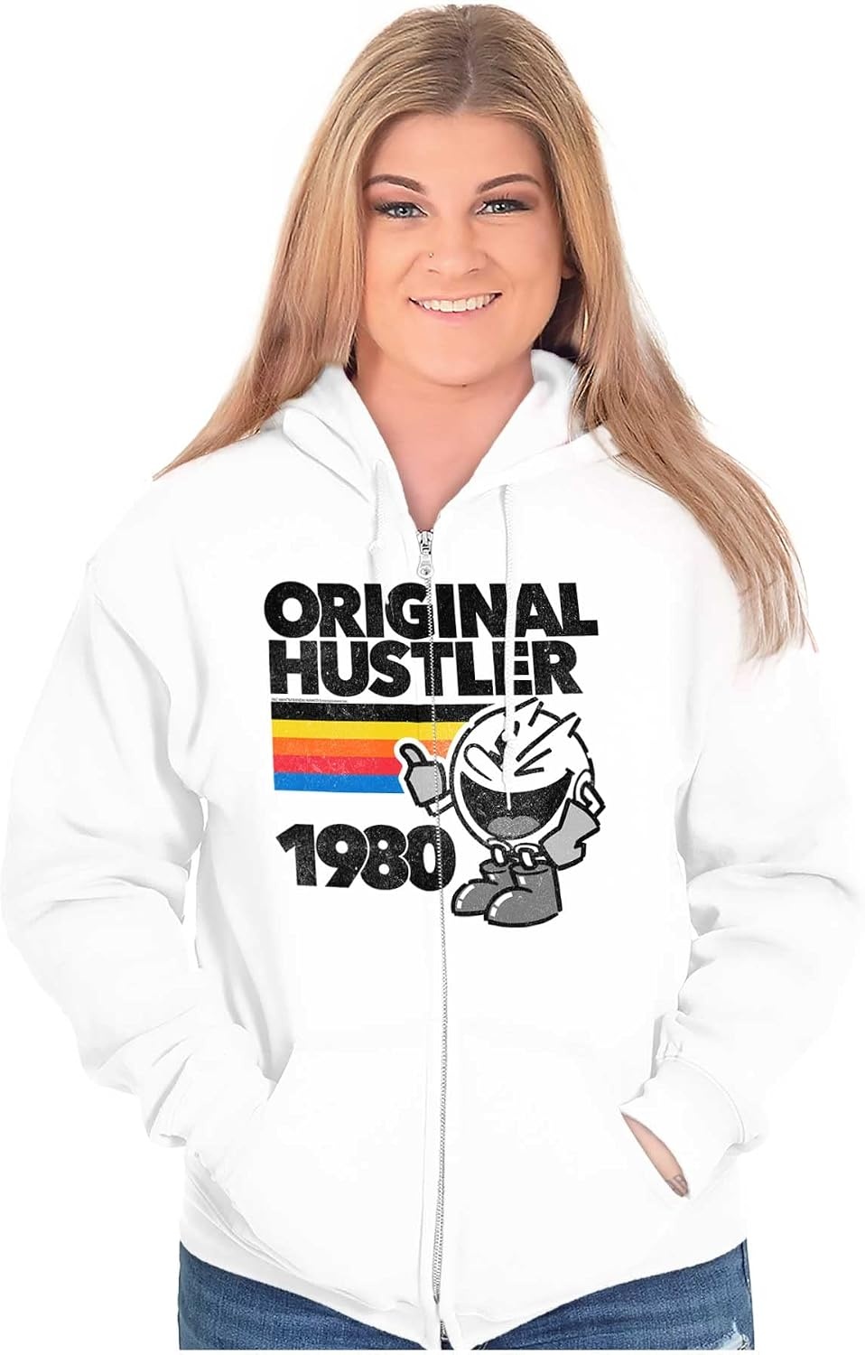 image:imageBrisco Brands Vintage Original Hustler PACMAN Game Zip Up Hoodie Mens Womens