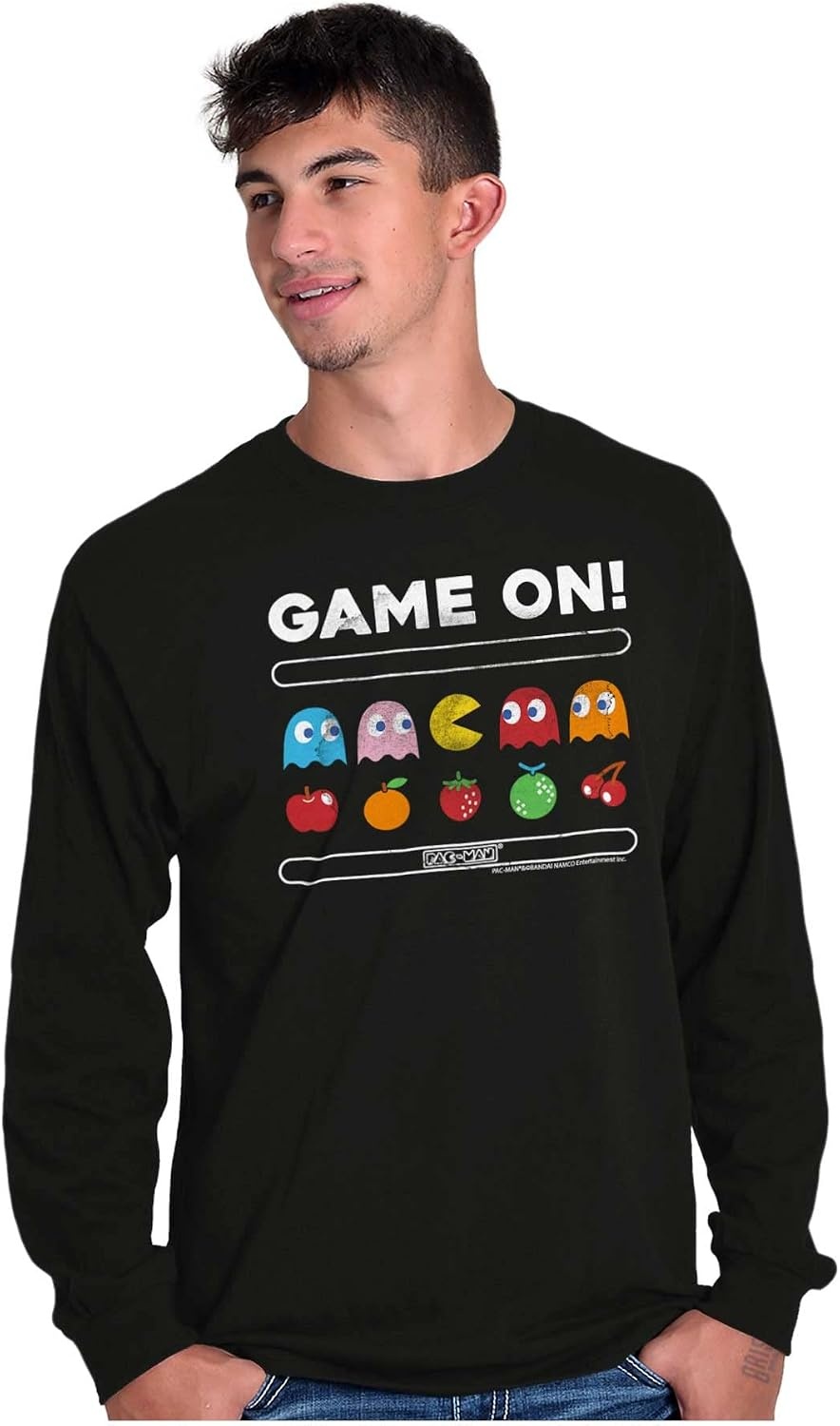 image:imageGame On Vintage 80s Pacman Gamer Long Sleeve Tshirt Men WomenBlack