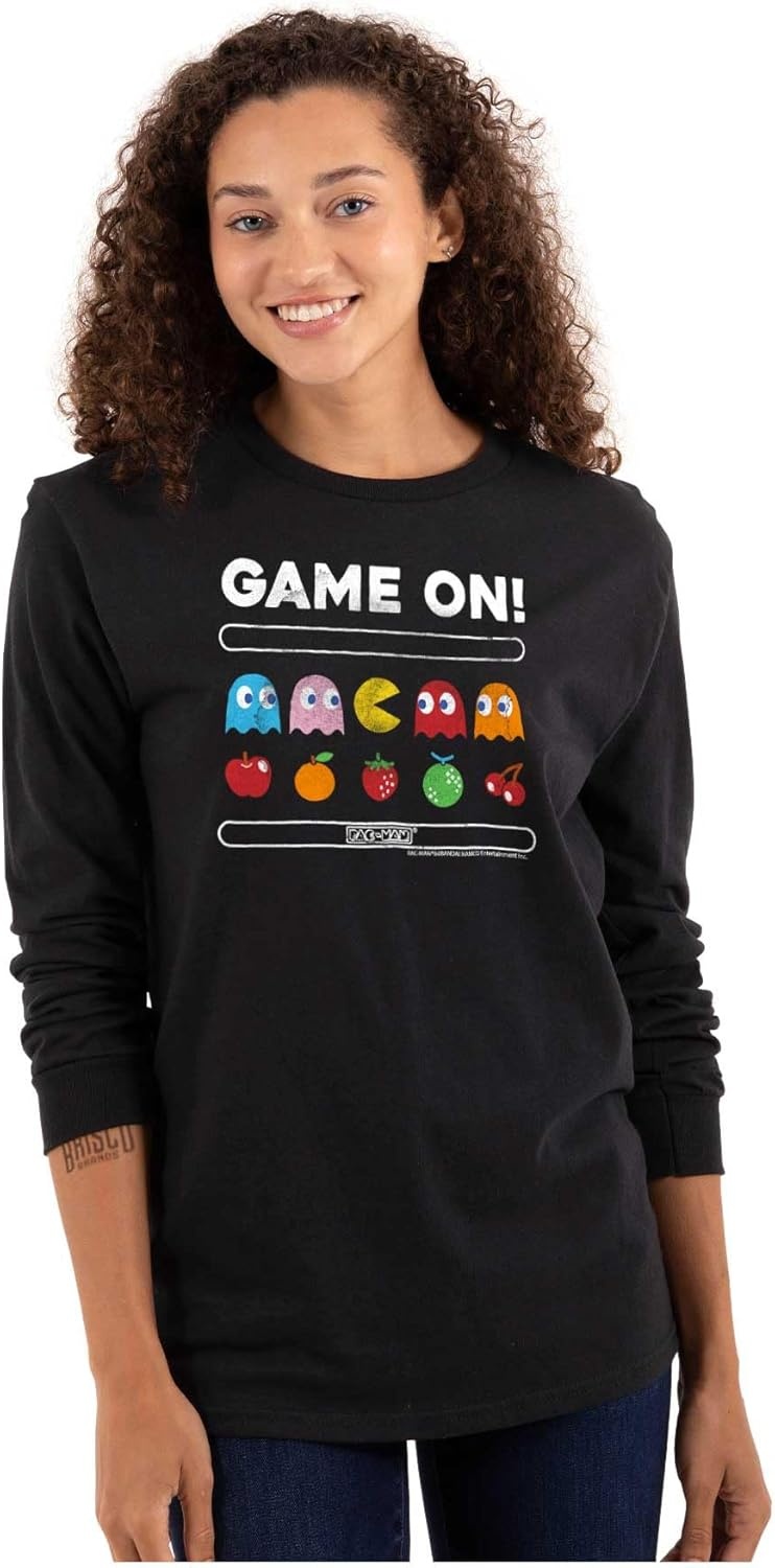 image:imageGame On Vintage 80s Pacman Gamer Long Sleeve Tshirt Men WomenBlack
