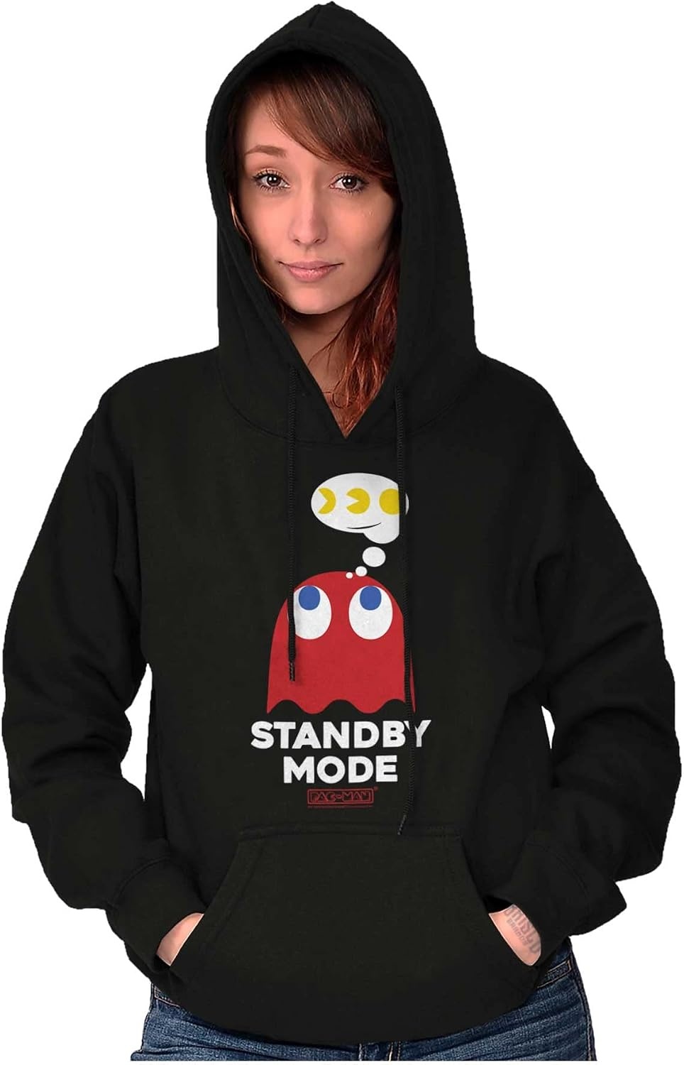 image:imagePACMAN Ghost Blinky Standby Mode Hoodie Sweatshirt Women MenBlack