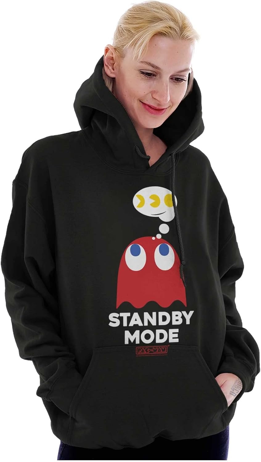 image:imagePACMAN Ghost Blinky Standby Mode Hoodie Sweatshirt Women MenBlack