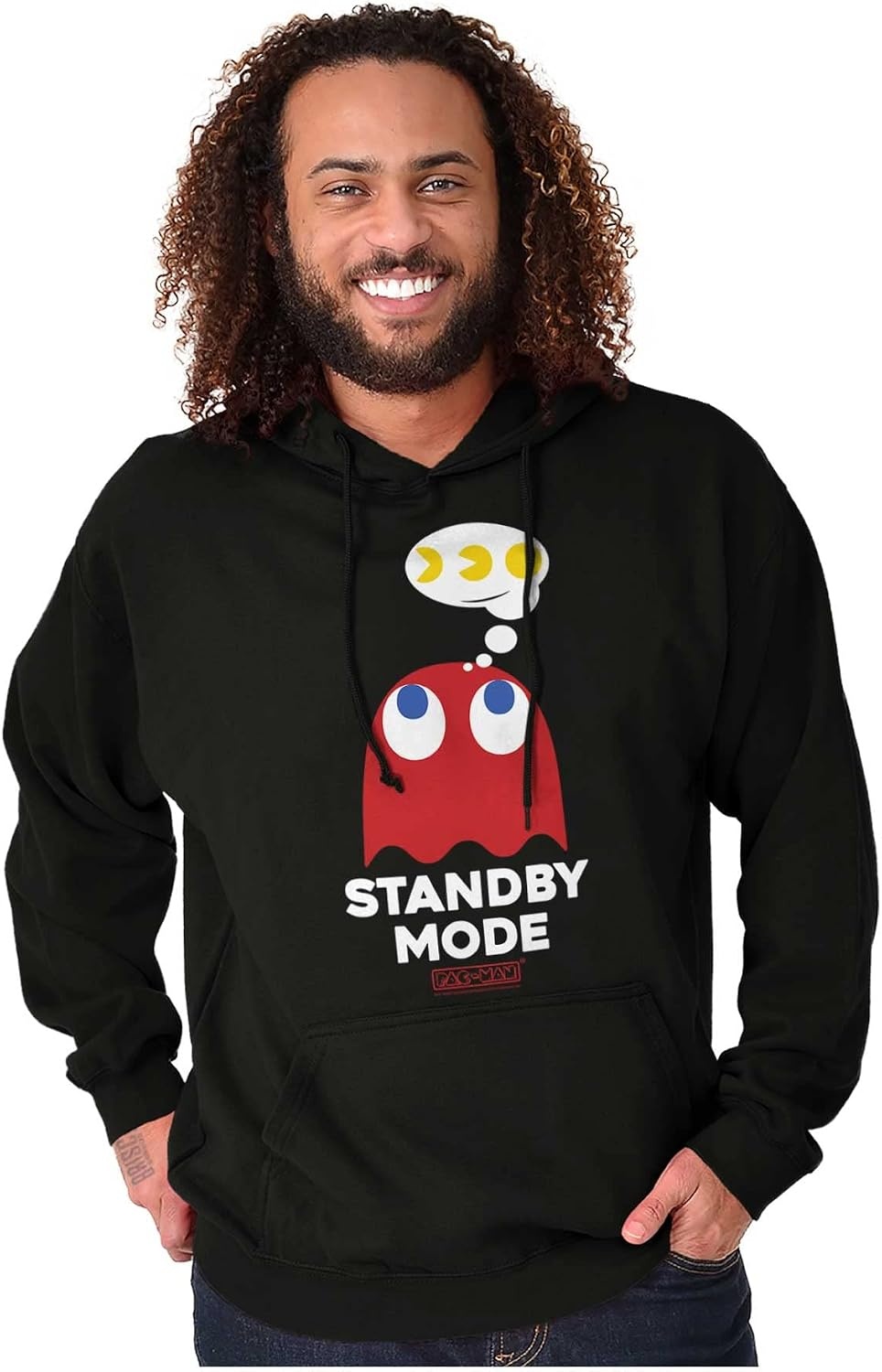 image:imagePACMAN Ghost Blinky Standby Mode Hoodie Sweatshirt Women MenBlack