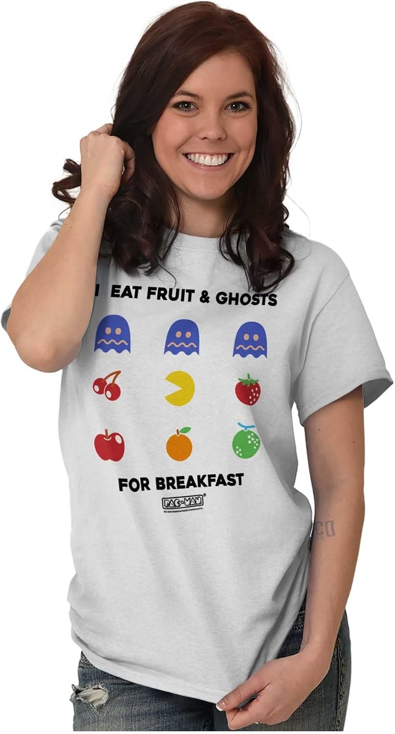 image:imagePacman Fruit and Ghosts for Breakfast Graphic T Shirt Men or WomenWhite