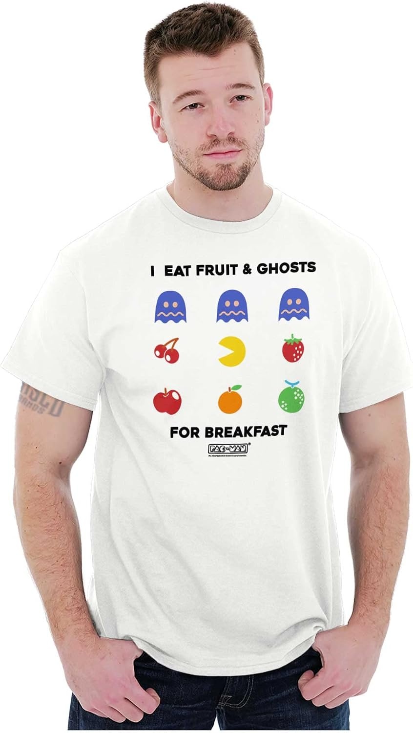 image:imagePacman Fruit and Ghosts for Breakfast Graphic T Shirt Men or WomenWhite