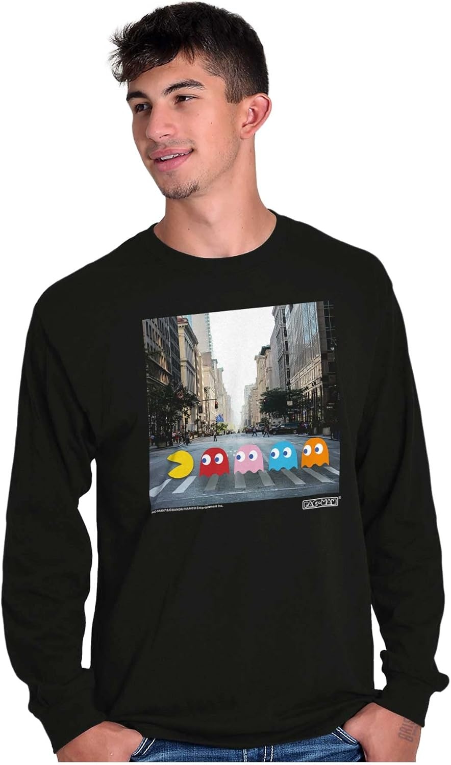 image:imagePacman Ghosts Classic Rock Album Long Sleeve Tshirt Men WomenBlack