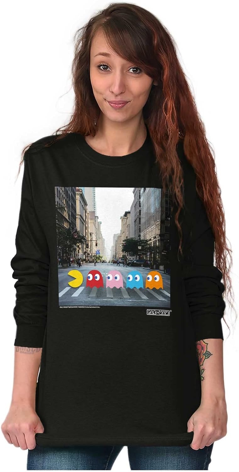 image:imagePacman Ghosts Classic Rock Album Long Sleeve Tshirt Men WomenBlack
