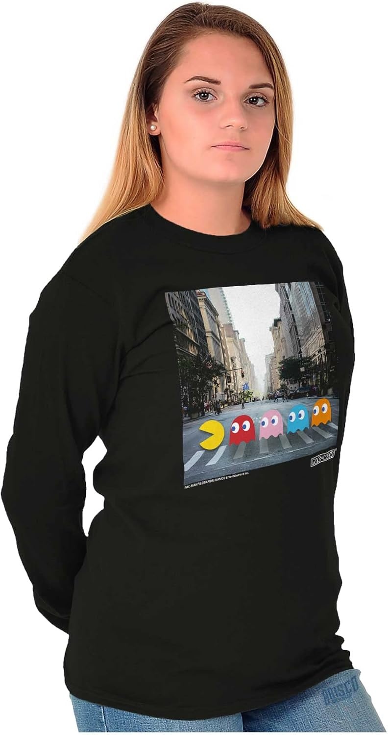 image:imagePacman Ghosts Classic Rock Album Long Sleeve Tshirt Men WomenBlack