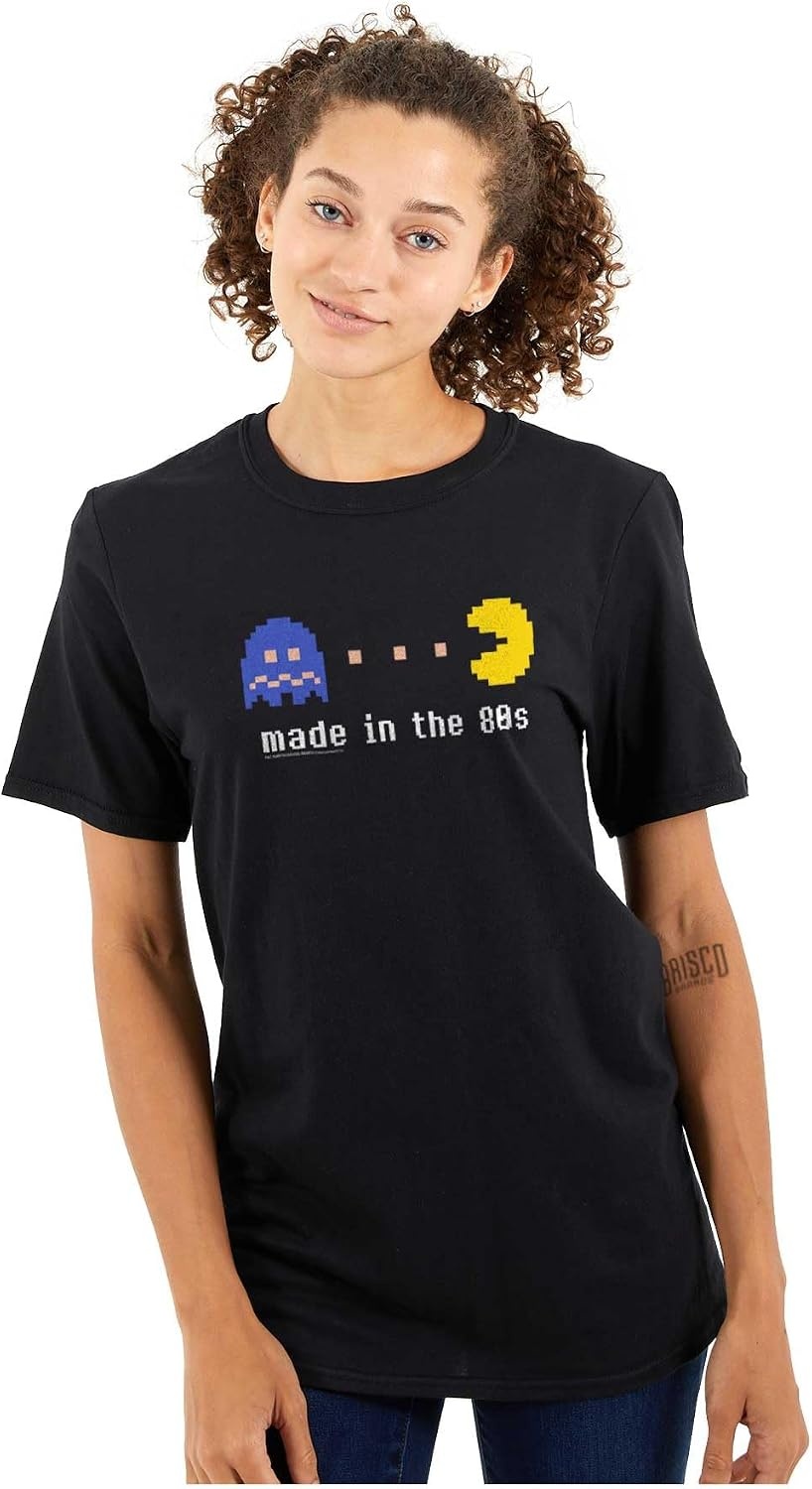 image:imagePacman Made in The 80s 1980s Kid Graphic T Shirt Men or WomenBlack