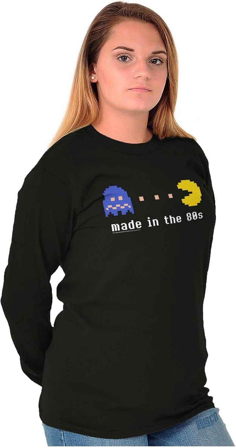 image:imagePacman Made in The 80s 1980s Kid Long Sleeve Tshirt Men WomenBlack