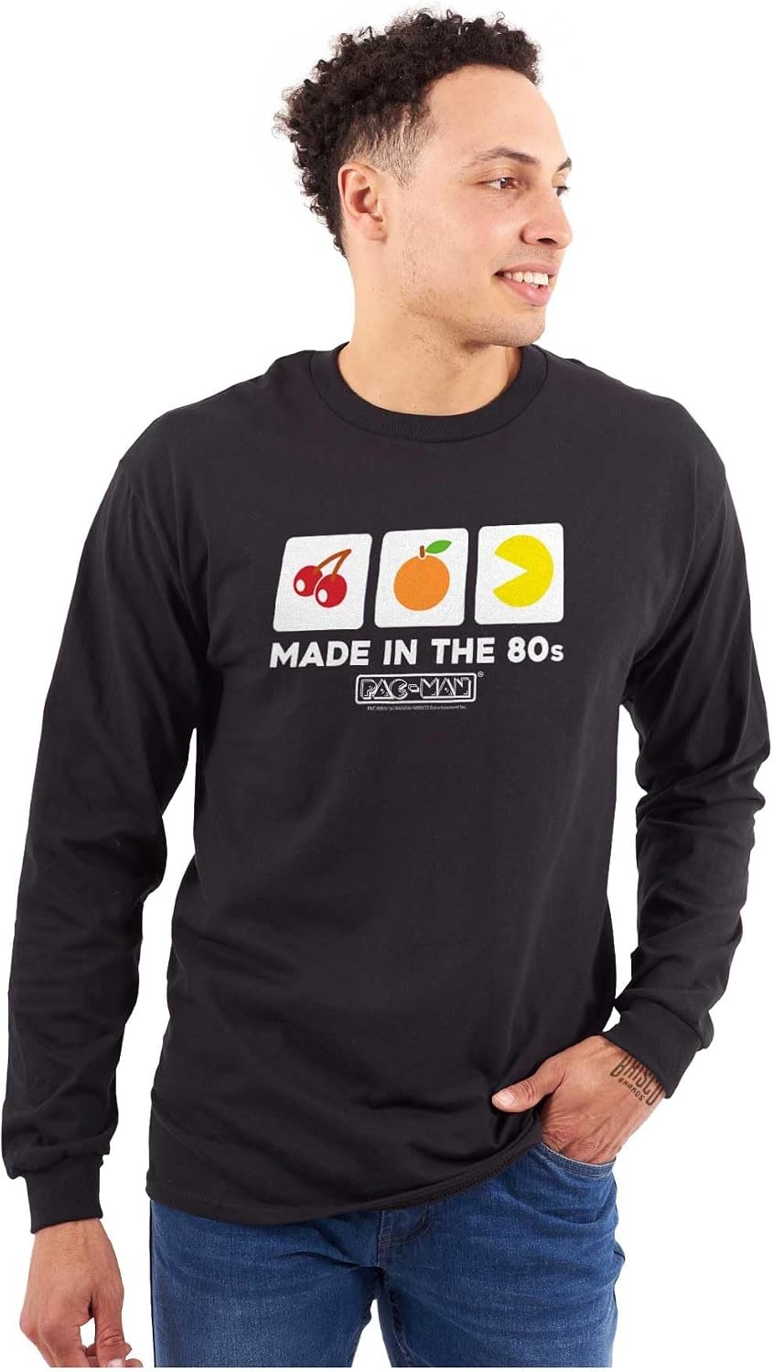 image:imagePacman Made in The 80s Vintage Long Sleeve Tshirt Men WomenBlack