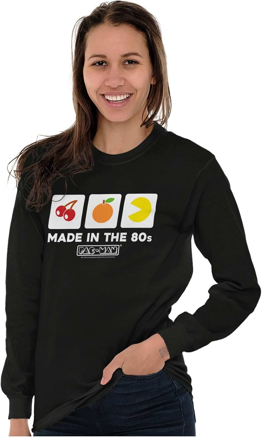 image:imagePacman Made in The 80s Vintage Long Sleeve Tshirt Men WomenBlack