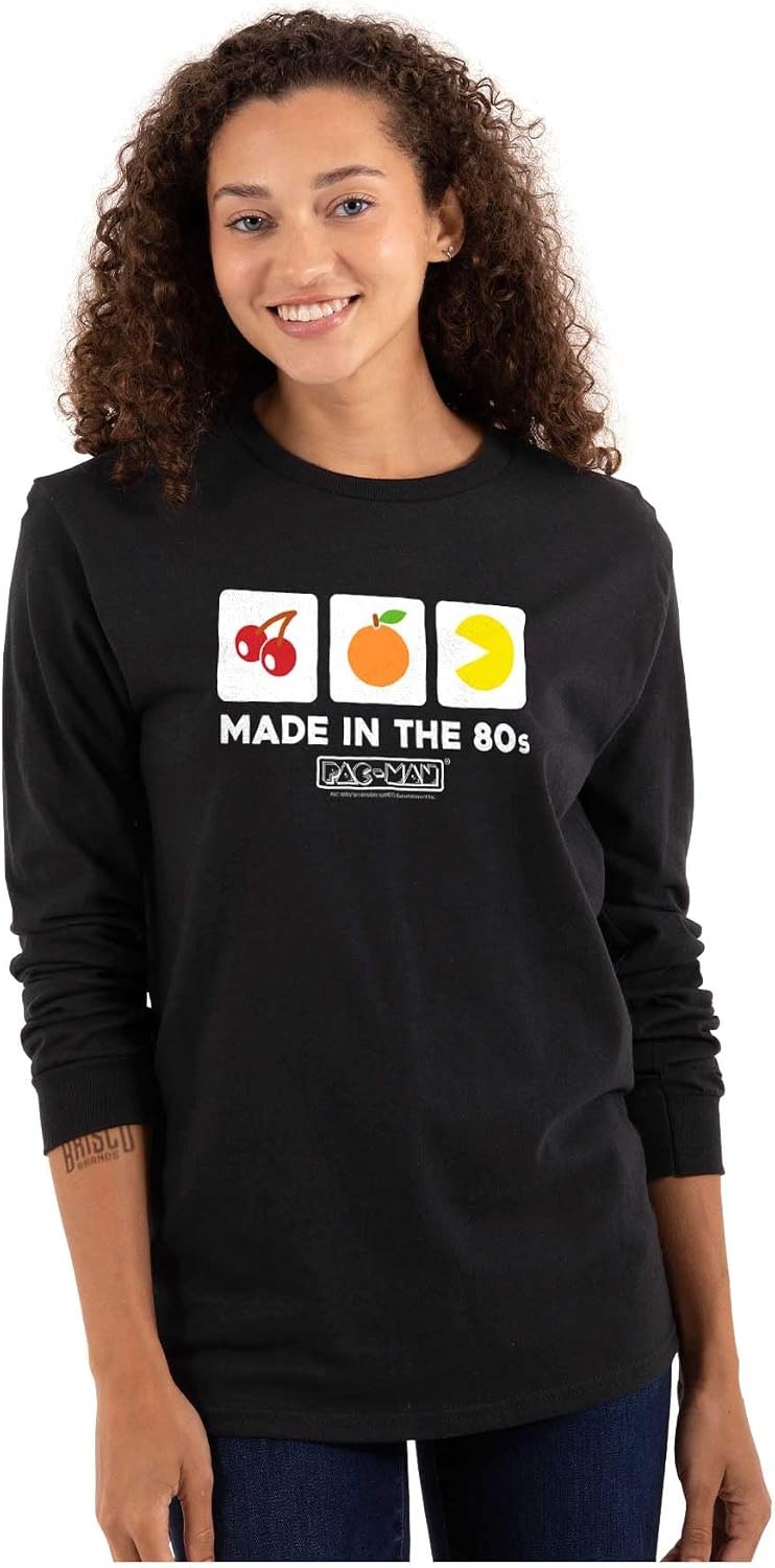 image:imagePacman Made in The 80s Vintage Long Sleeve Tshirt Men WomenBlack