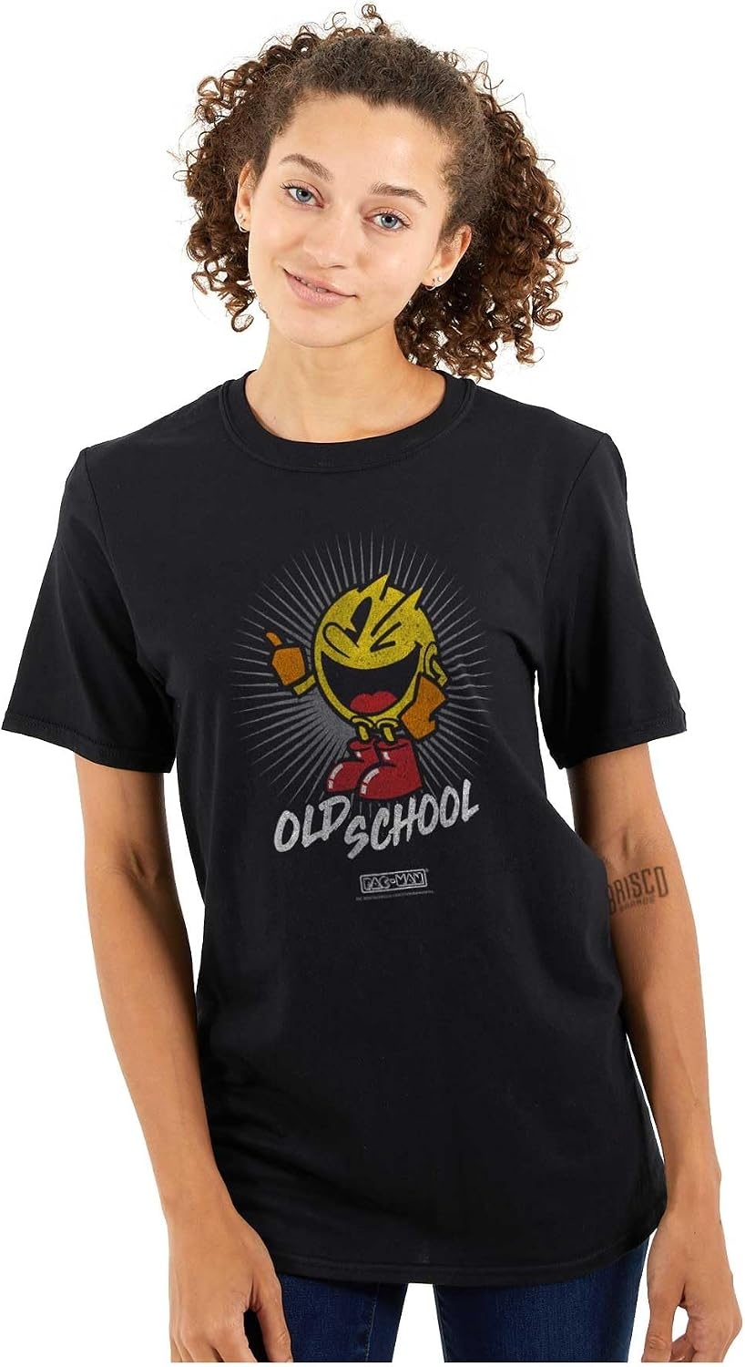 image:imagePacman Old School 1980s Video Game Graphic T Shirt Men or WomenBlack
