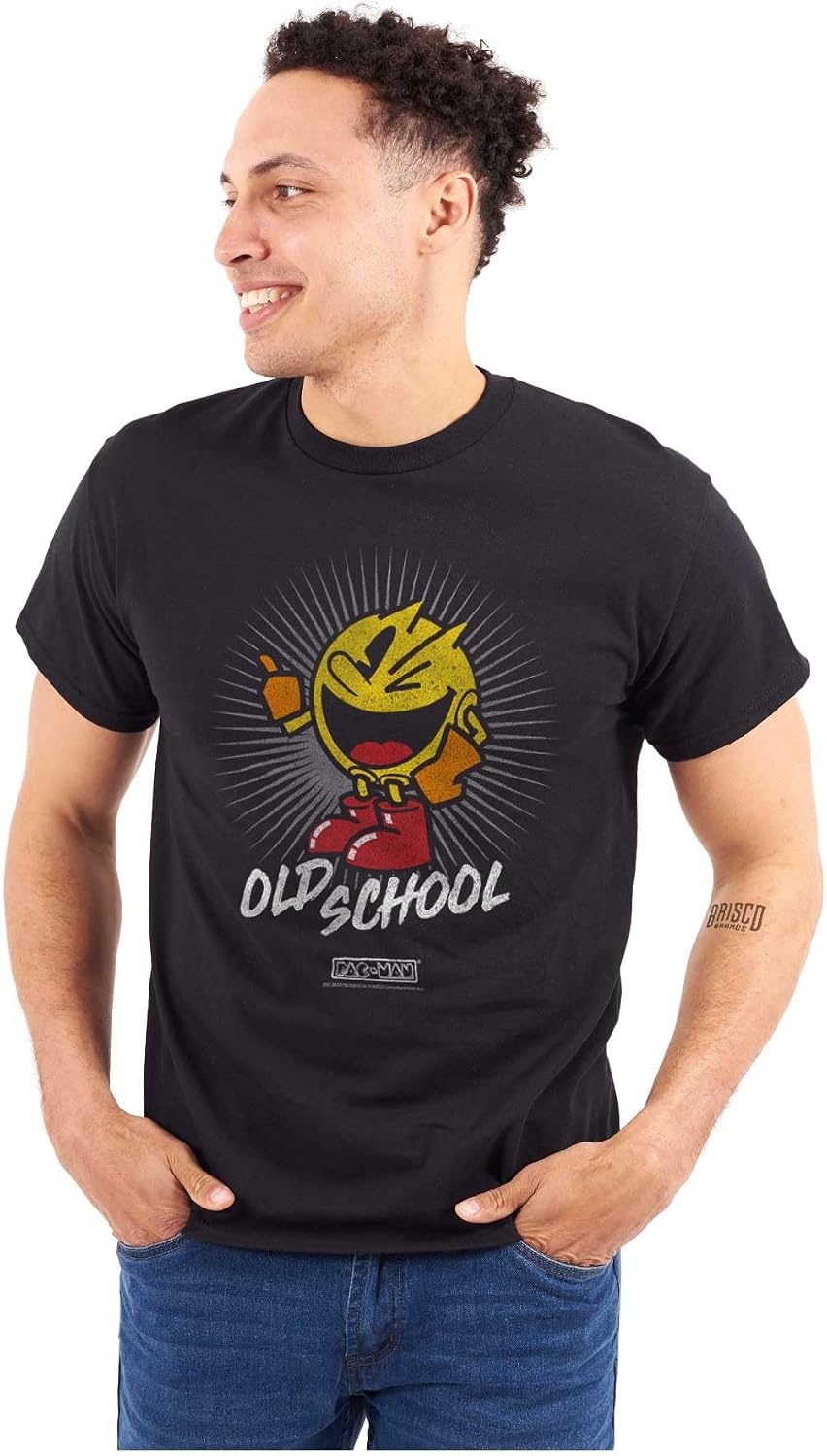 image:imagePacman Old School 1980s Video Game Graphic T Shirt Men or WomenBlack
