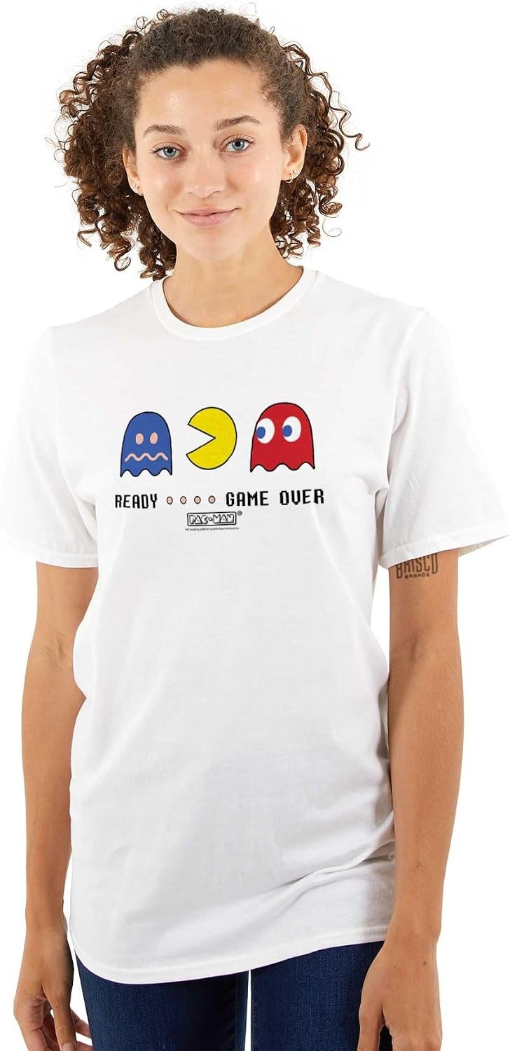 image:imagePacman ReadyGame Over Funny Ghosts Graphic T Shirt Men or WomenWhite