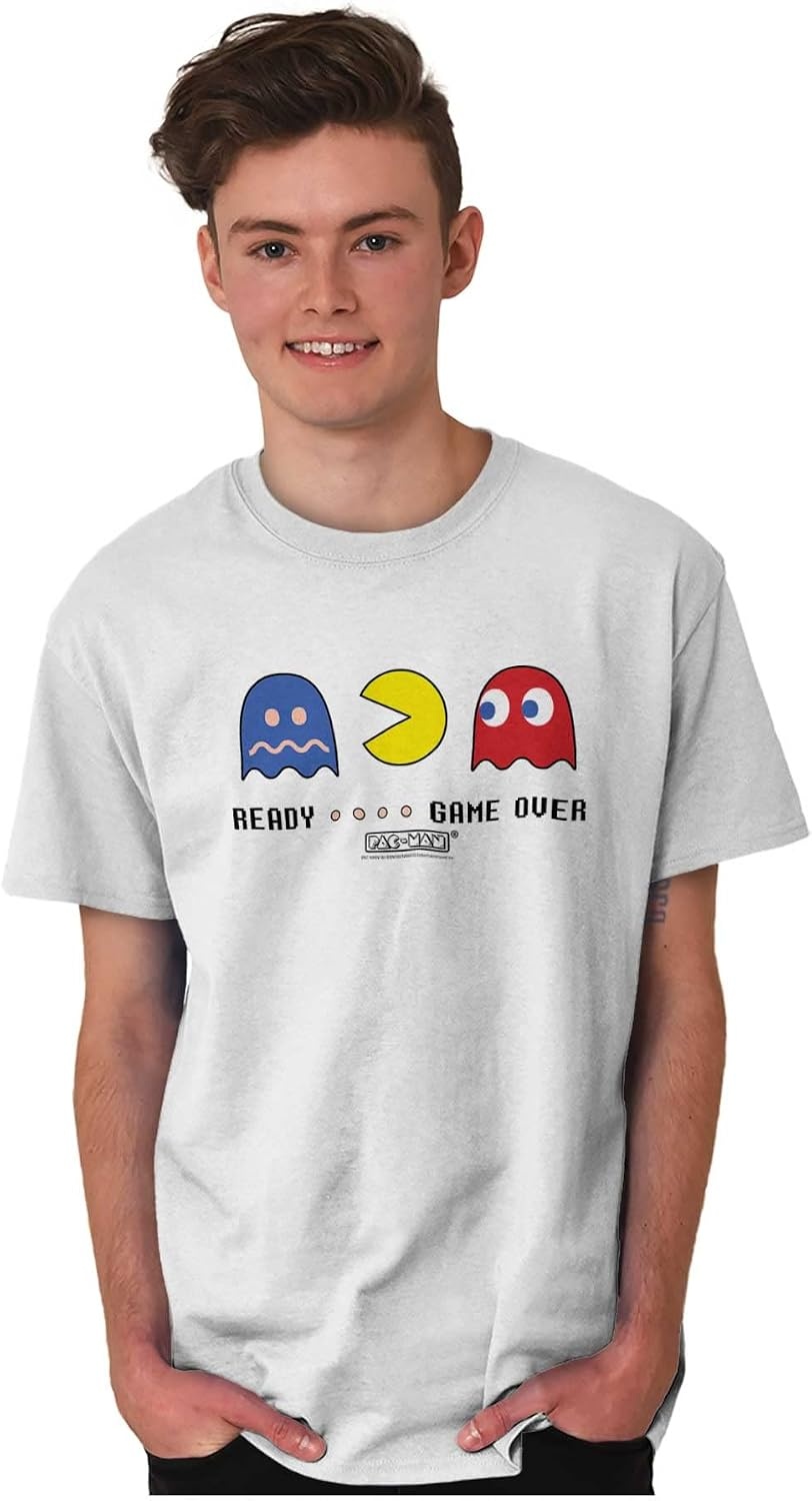 image:imagePacman ReadyGame Over Funny Ghosts Graphic T Shirt Men or WomenWhite