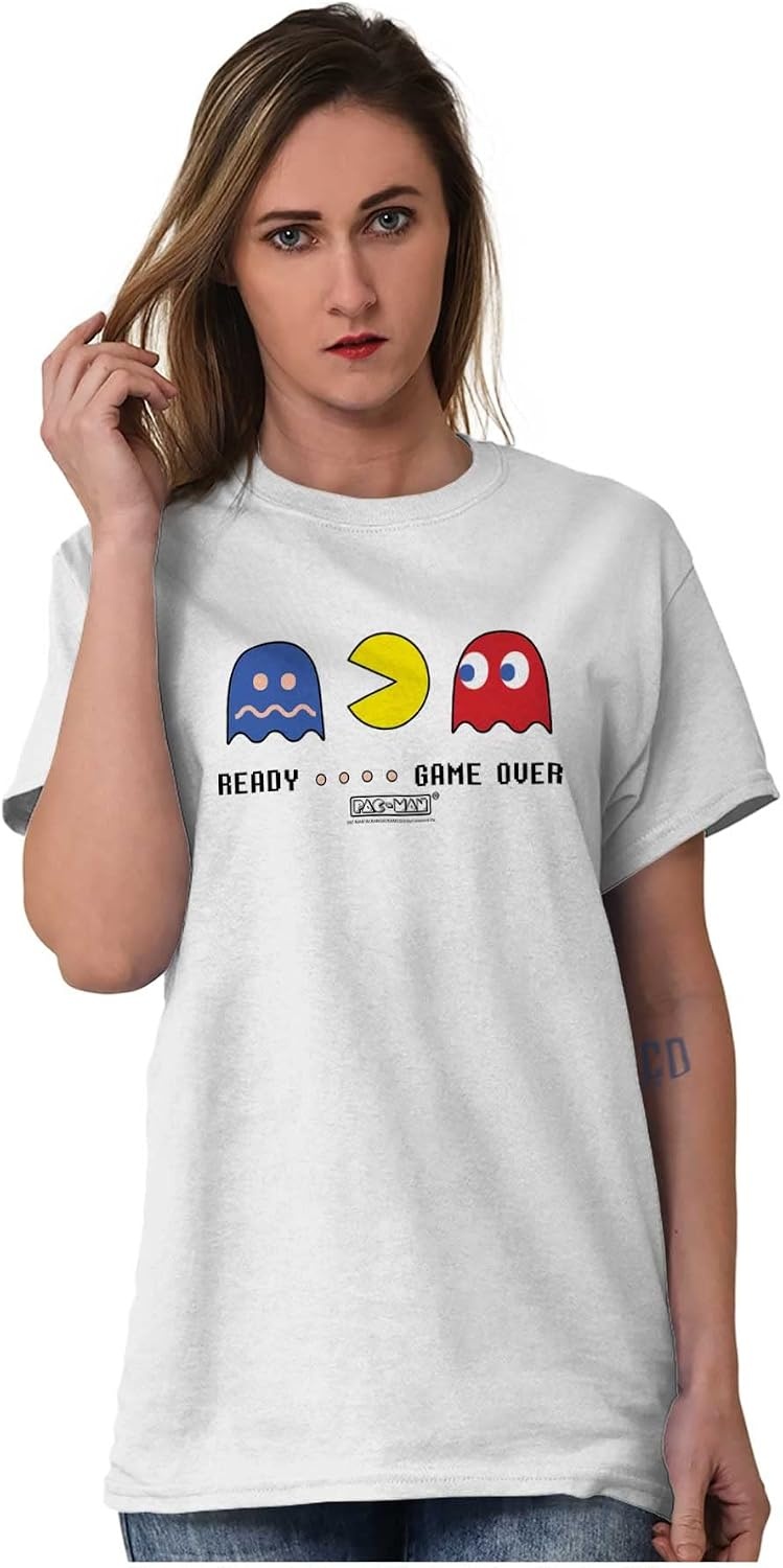 image:imagePacman ReadyGame Over Funny Ghosts Graphic T Shirt Men or WomenWhite