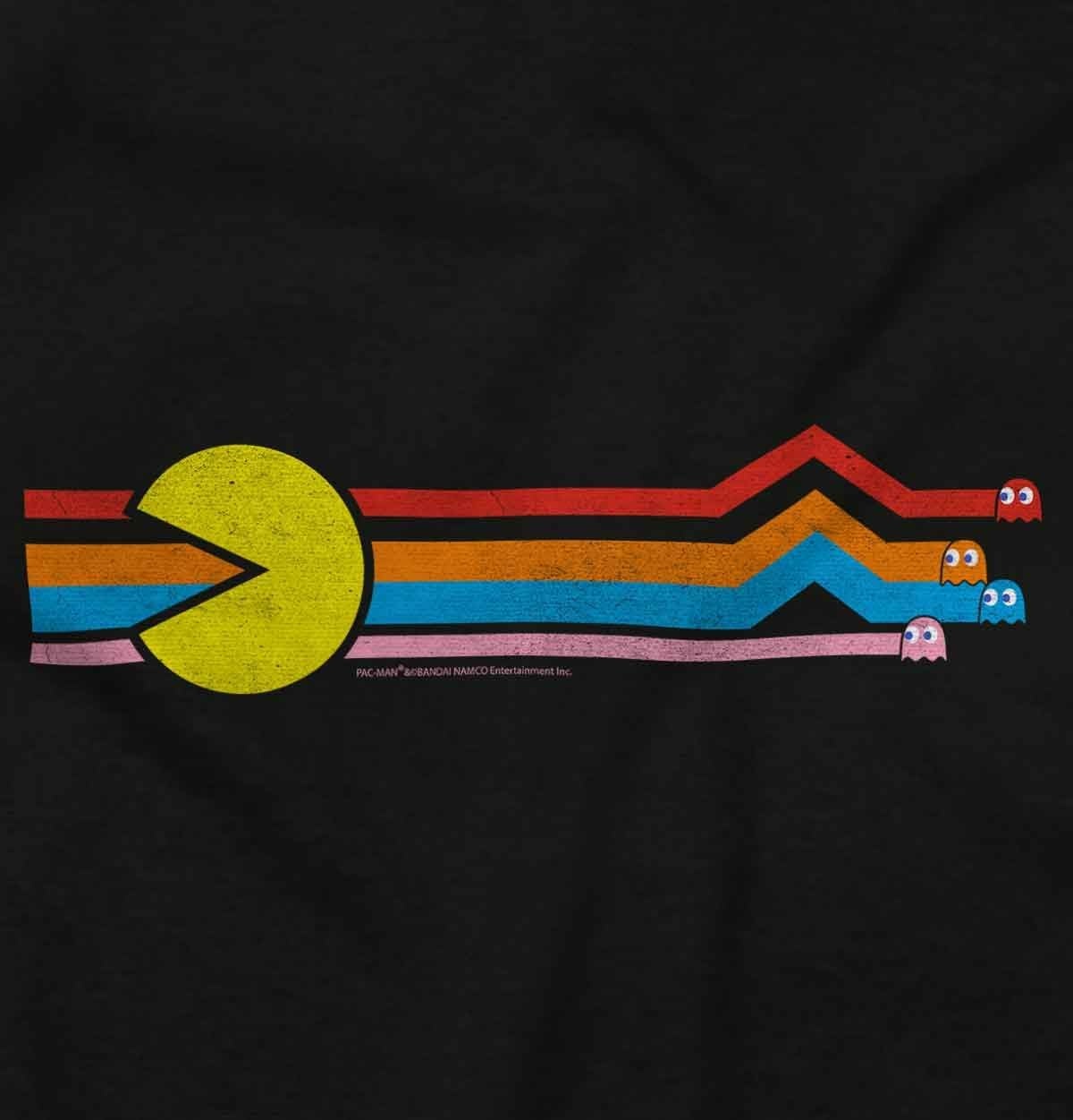 image:imagePacman Retro 80s Arcade Game Classic Womens Slim Fit Graphic TeeBlack