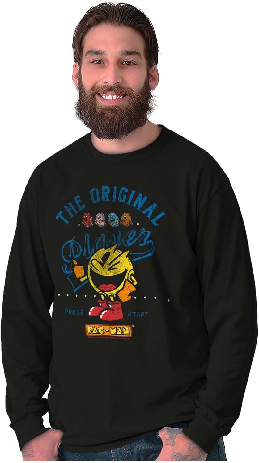 image:imagePacman The Original Player Funny 80s Long Sleeve Tshirt Men WomenBlack
