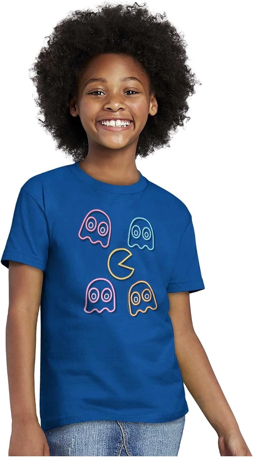 image:imageRetro Pacman Character Silhouettes Crewneck T Shirts Boy GirlRoyal