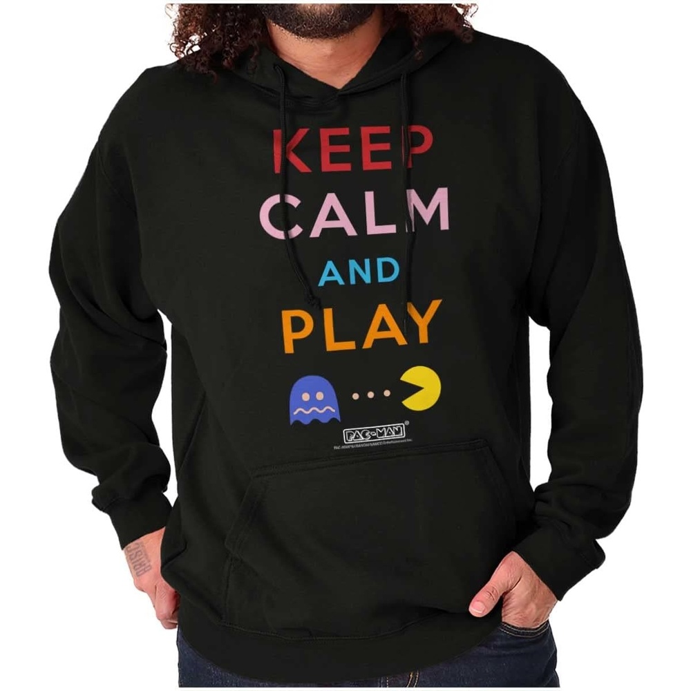 image:imageBrisco Brands Keep Calm and Play PACMAN Hoodie Sweatshirt Women MenBlack
