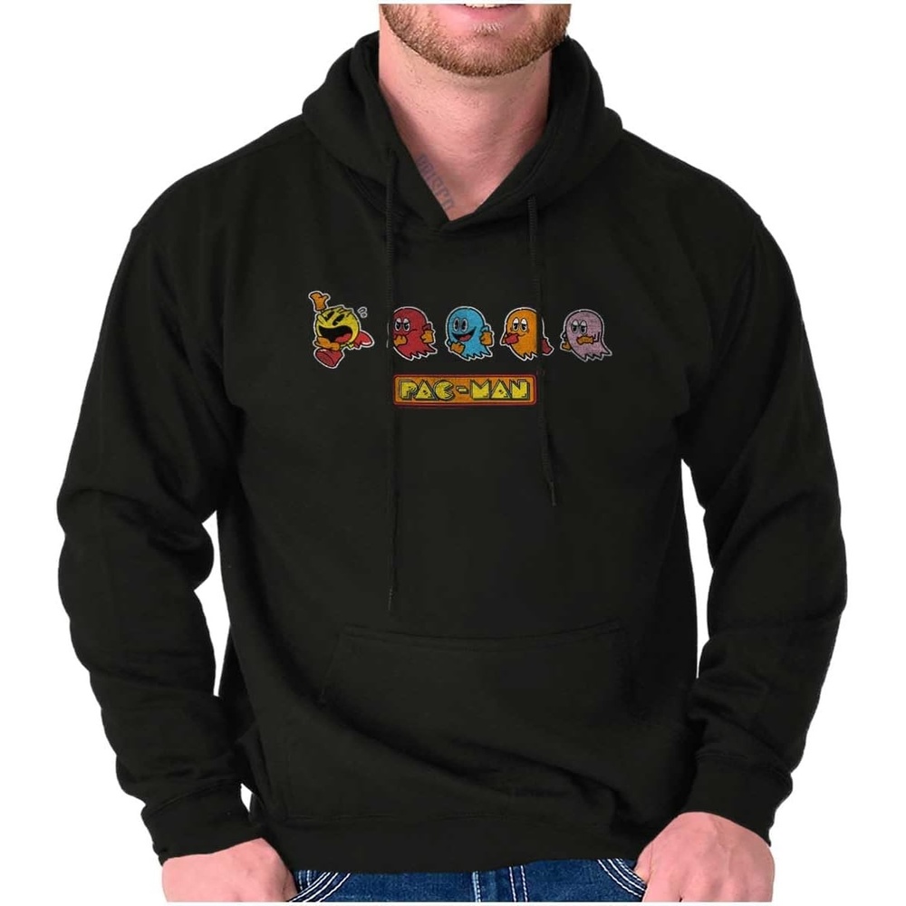 image:imageBrisco Brands Original PACMAN Vintage Arcade Game Hoodie Sweatshirt Women MenGraphite Heather