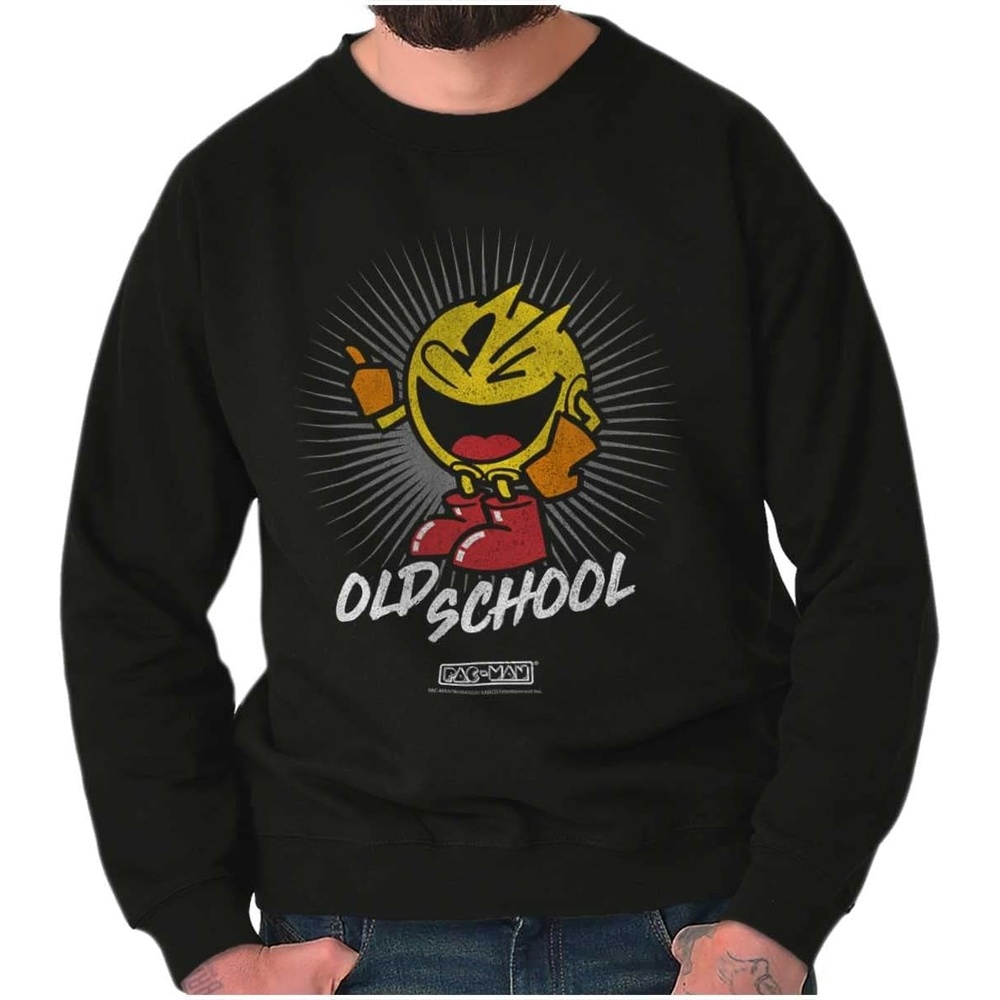 image:imageBrisco Brands PACMAN Old School 1980s Video Game Sweatshirt for Men or WomenBlack