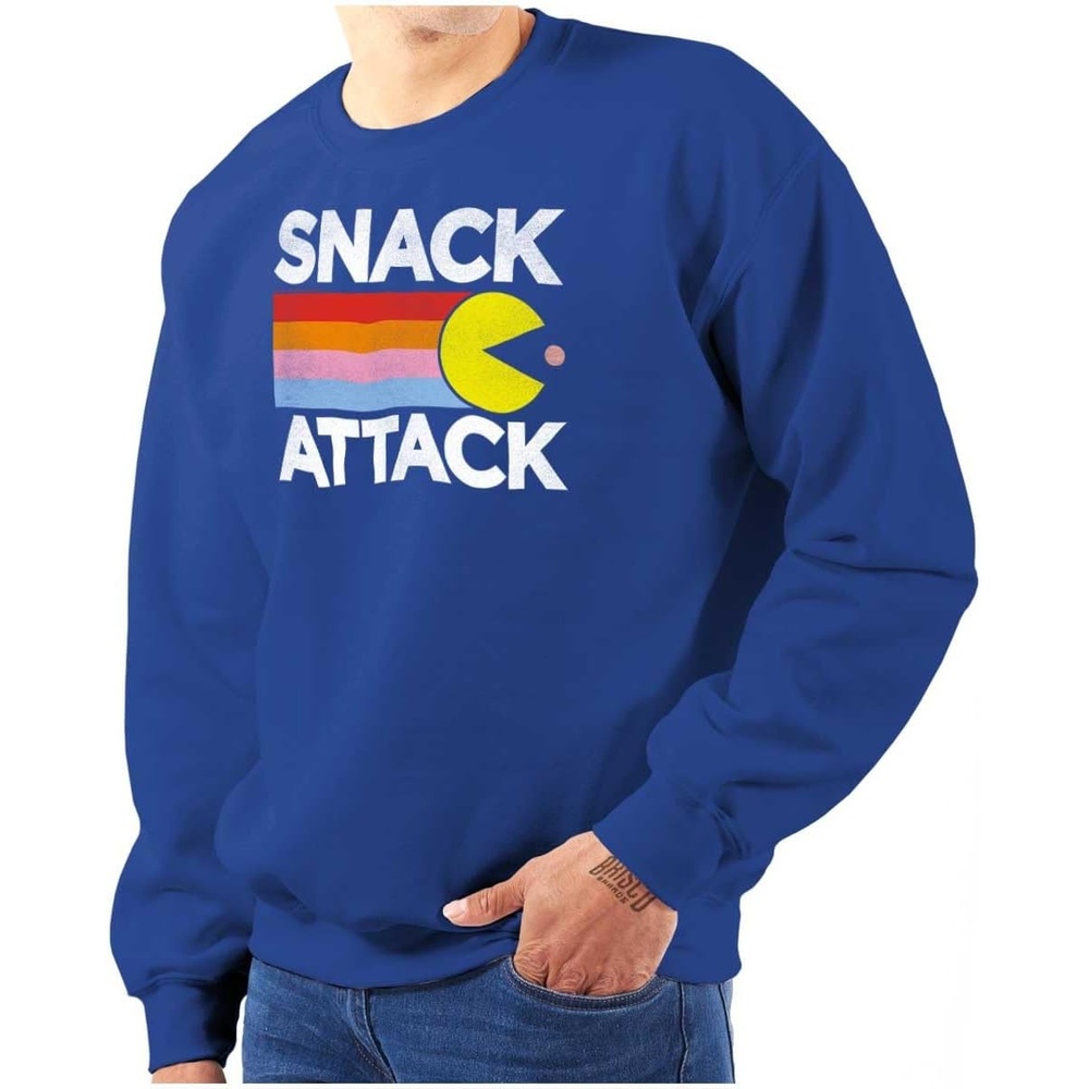 image:imageBrisco Brands PACMAN Snack Attack Hungry Hangry Sweatshirt for Men or WomenRoyal