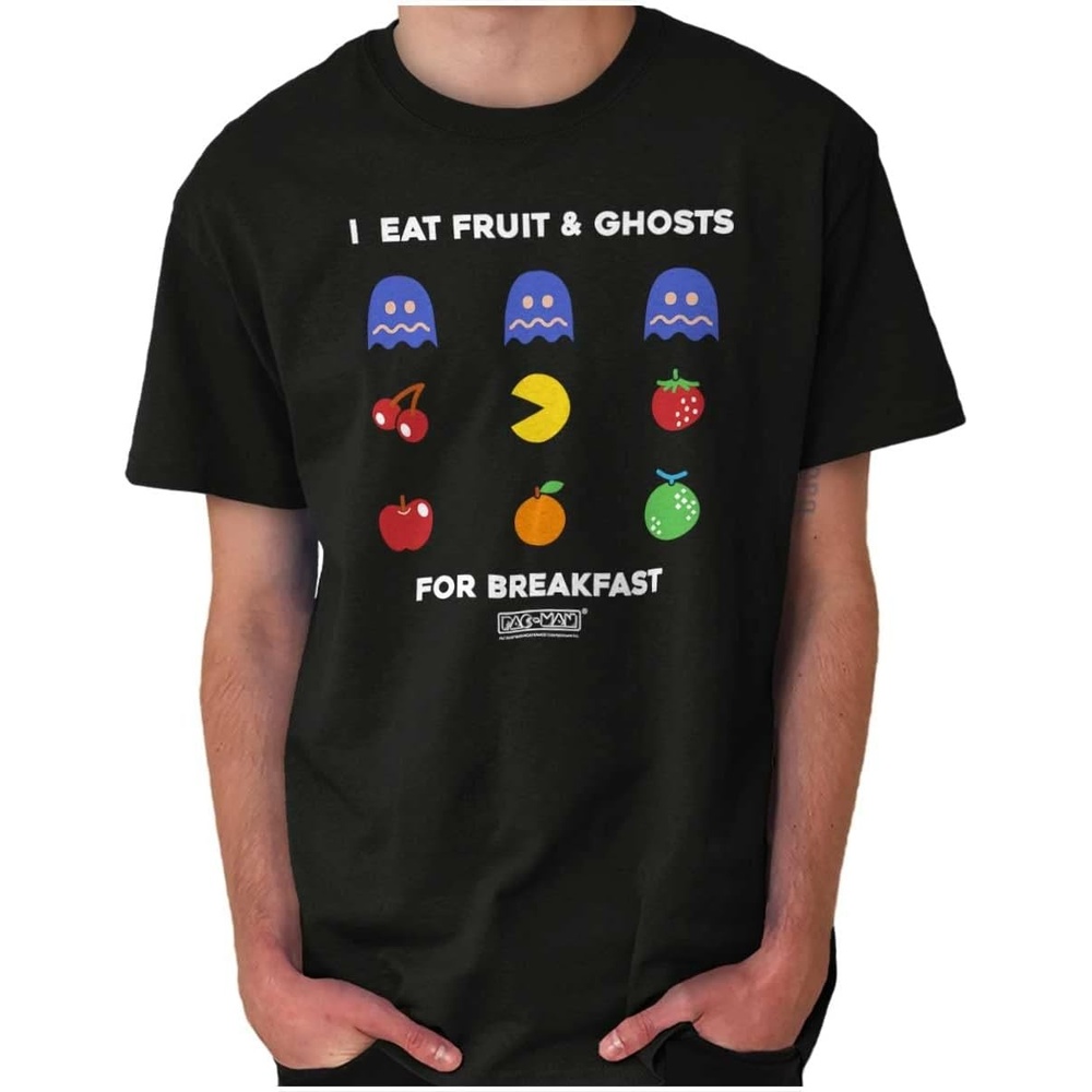 image:imagePacman Fruit and Ghosts for Breakfast Graphic T Shirt Men or WomenBlack