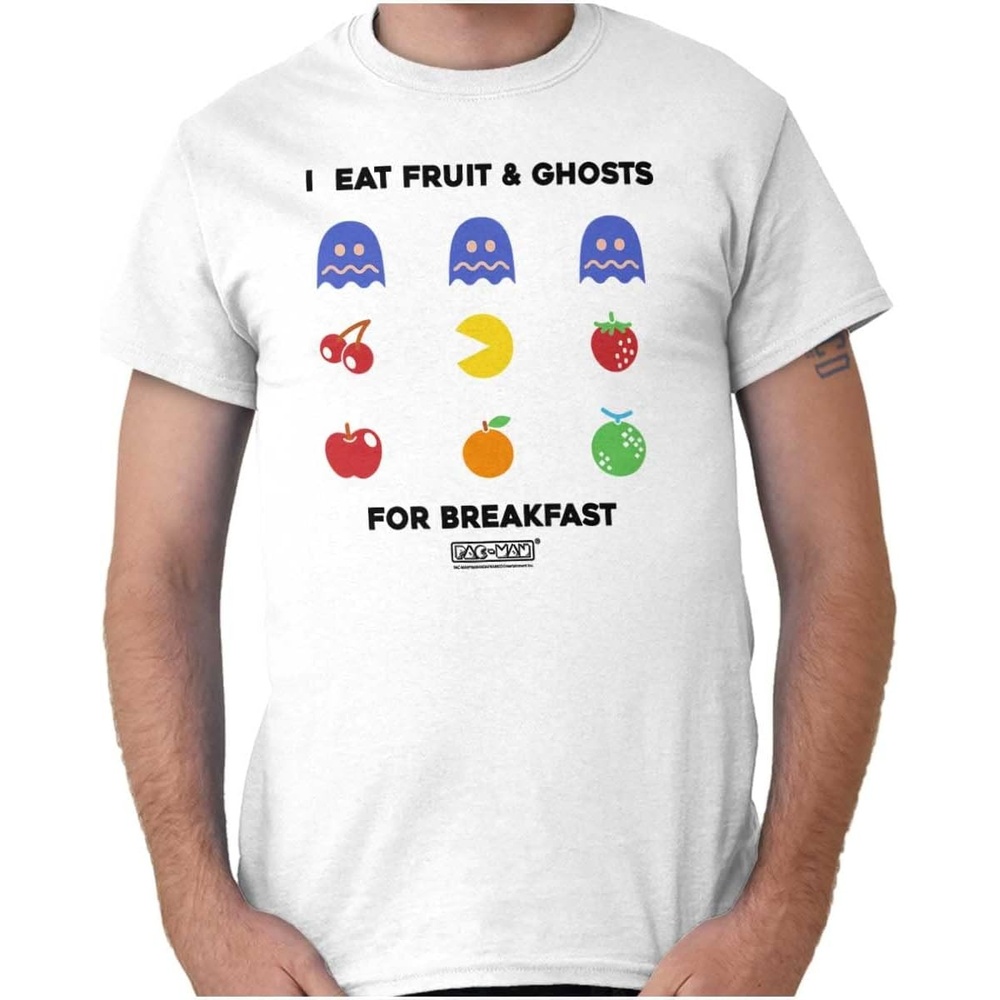 image:imagePacman Fruit and Ghosts for Breakfast Graphic T Shirt Men or WomenWhite