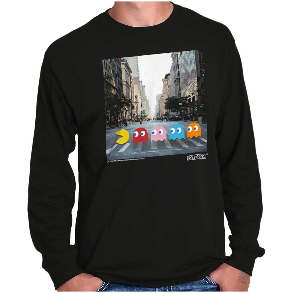 image:imagePacman Ghosts Classic Rock Album Long Sleeve Tshirt Men WomenBlack