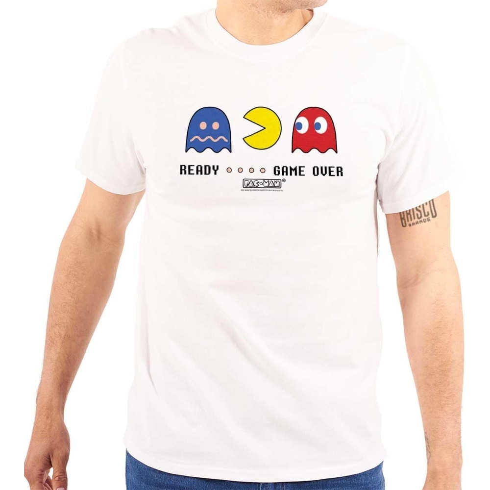 image:imagePacman ReadyGame Over Funny Ghosts Graphic T Shirt Men or WomenWhite