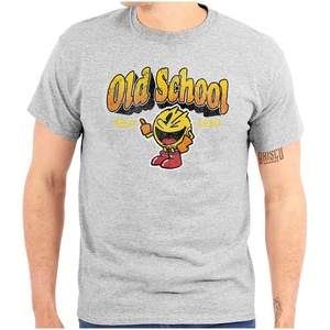 1980s Old School Arcade Game Pacman Graphic T Shirt Men or Women(Sport Grey)