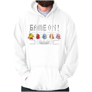 Brisco Brands PACMAN Game On Ghost Squad Cool Hoodie Sweatshirt Women Men(White)