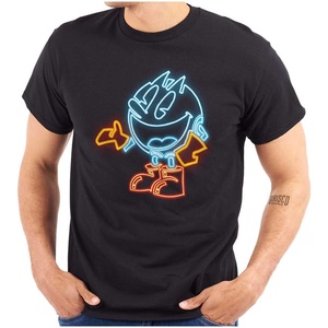 Brisco Brands Pacman Eating Graphic T Shirt Men or Women(Black)