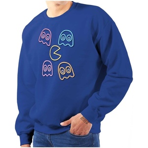 Brisco Brands Retro PACMAN Character Silhouettes Sweatshirt for Men or Women(Royal)