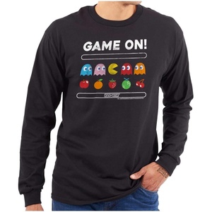 Game On Vintage 80s Pacman Gamer Long Sleeve Tshirt Men Women(Black)