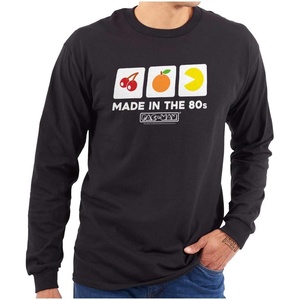 Pacman Made in The 80s Vintage Long Sleeve Tshirt Men Women(Black)