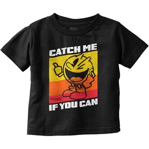 Retro Catch Pacman Funny Arcade Game Toddler Boy Girl T Shirt(Black)