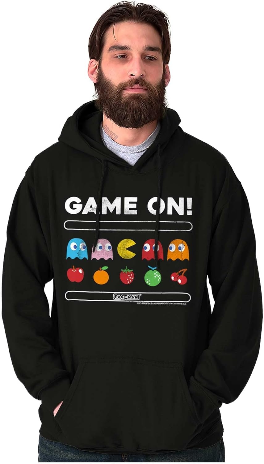 image:imageBrisco Brands Game On Vintage 80s PACMAN Gamer Hoodie Sweatshirt Women MenBlack