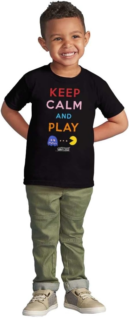 image:imageBrisco Brands Keep Calm and Play Pacman Toddler Boy Girl T ShirtBlack