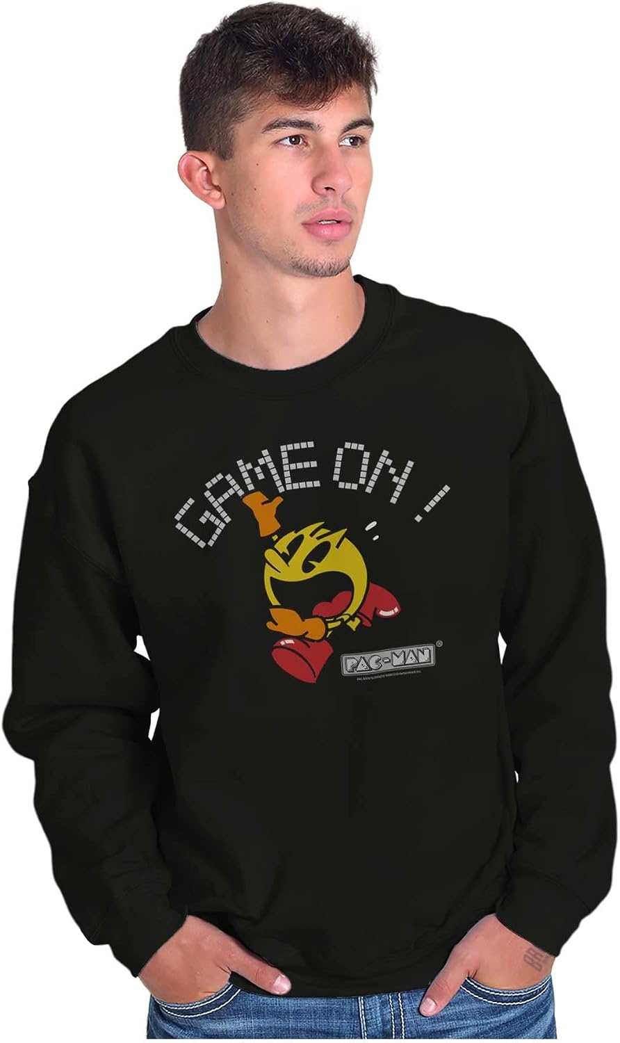 image:imageBrisco Brands PACMAN Game On Retro 1980s Gaming Sweatshirt for Men or WomenBlack