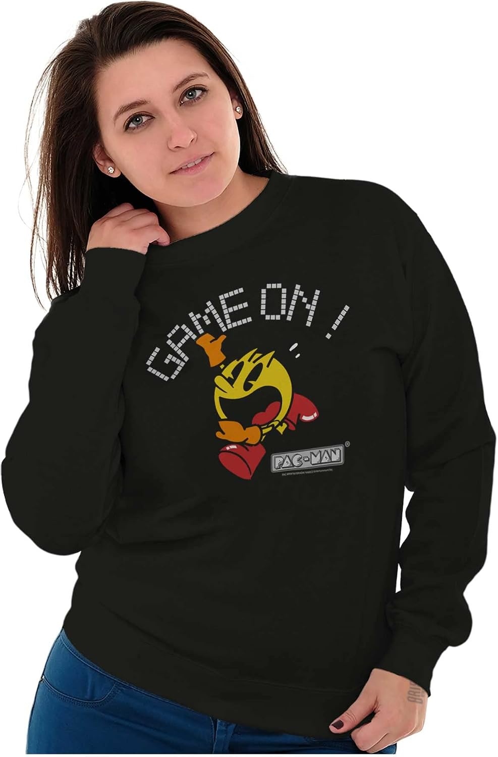 image:imageBrisco Brands PACMAN Game On Retro 1980s Gaming Sweatshirt for Men or WomenBlack