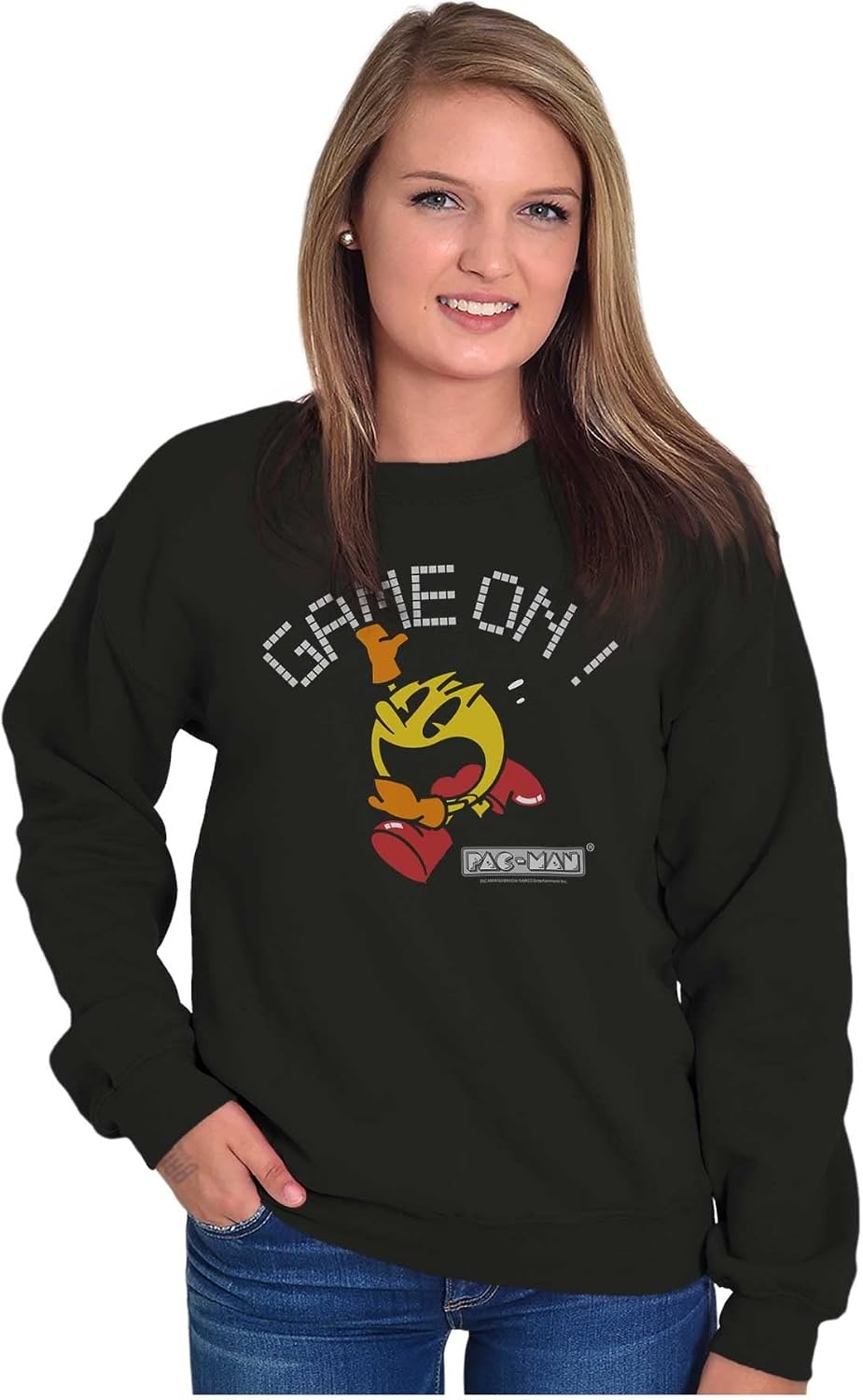 image:imageBrisco Brands PACMAN Game On Retro 1980s Gaming Sweatshirt for Men or WomenBlack