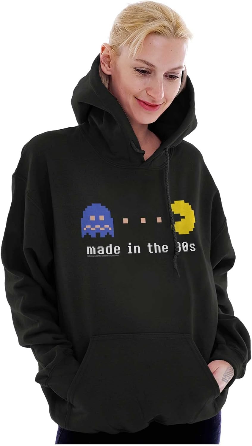 image:imageBrisco Brands PACMAN Made in the 80s 1980s Kid Hoodie Sweatshirt Women MenBlack