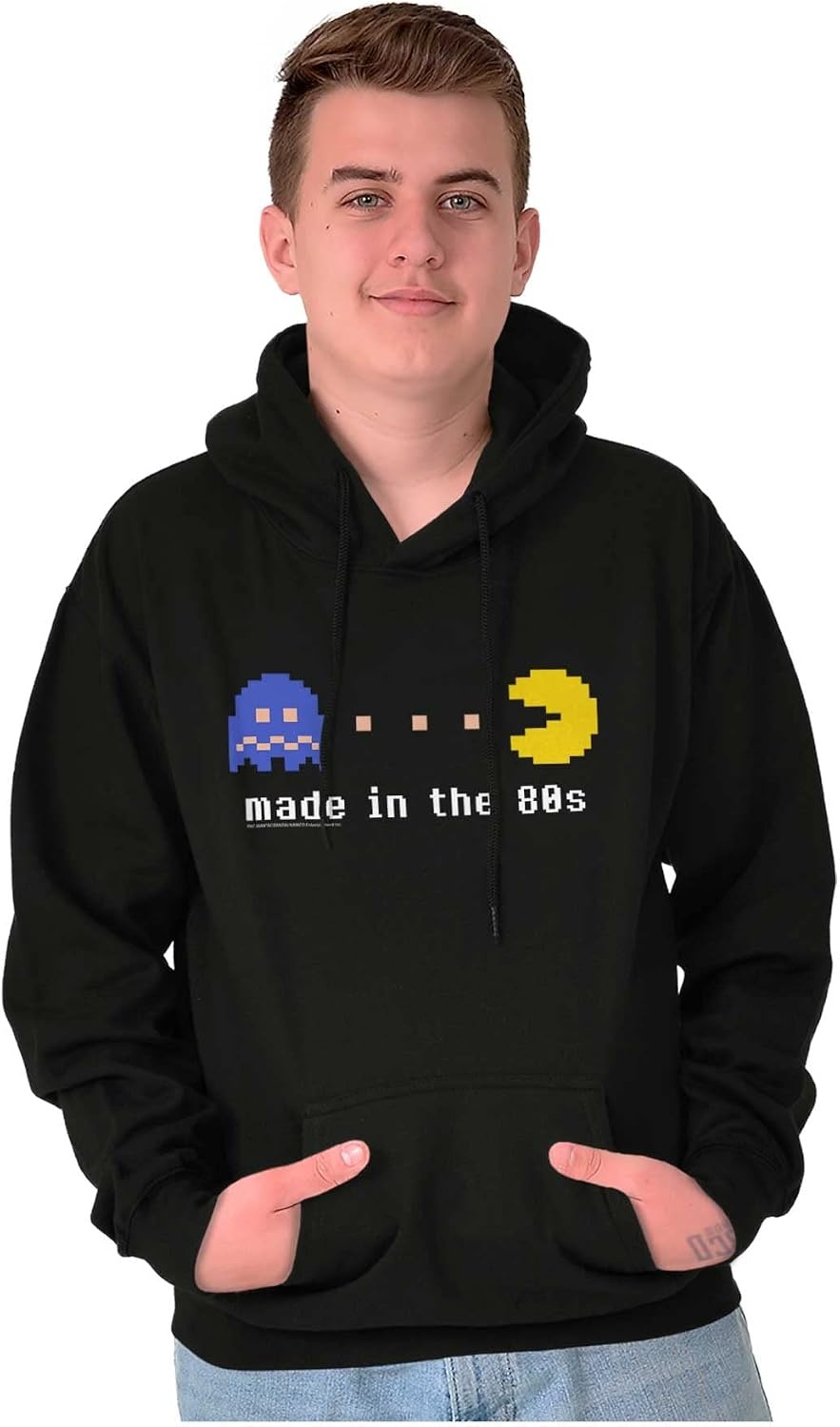 image:imageBrisco Brands PACMAN Made in the 80s 1980s Kid Hoodie Sweatshirt Women MenBlack