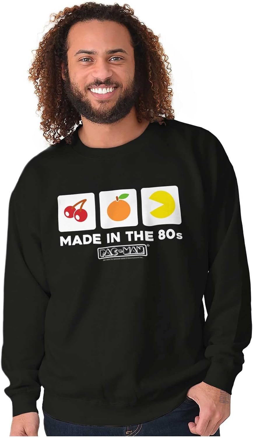 image:imageBrisco Brands PACMAN Made in the 80s Vintage Sweatshirt for Men or WomenBlack