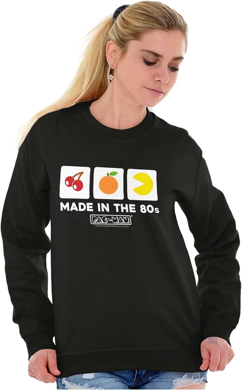 image:imageBrisco Brands PACMAN Made in the 80s Vintage Sweatshirt for Men or WomenBlack