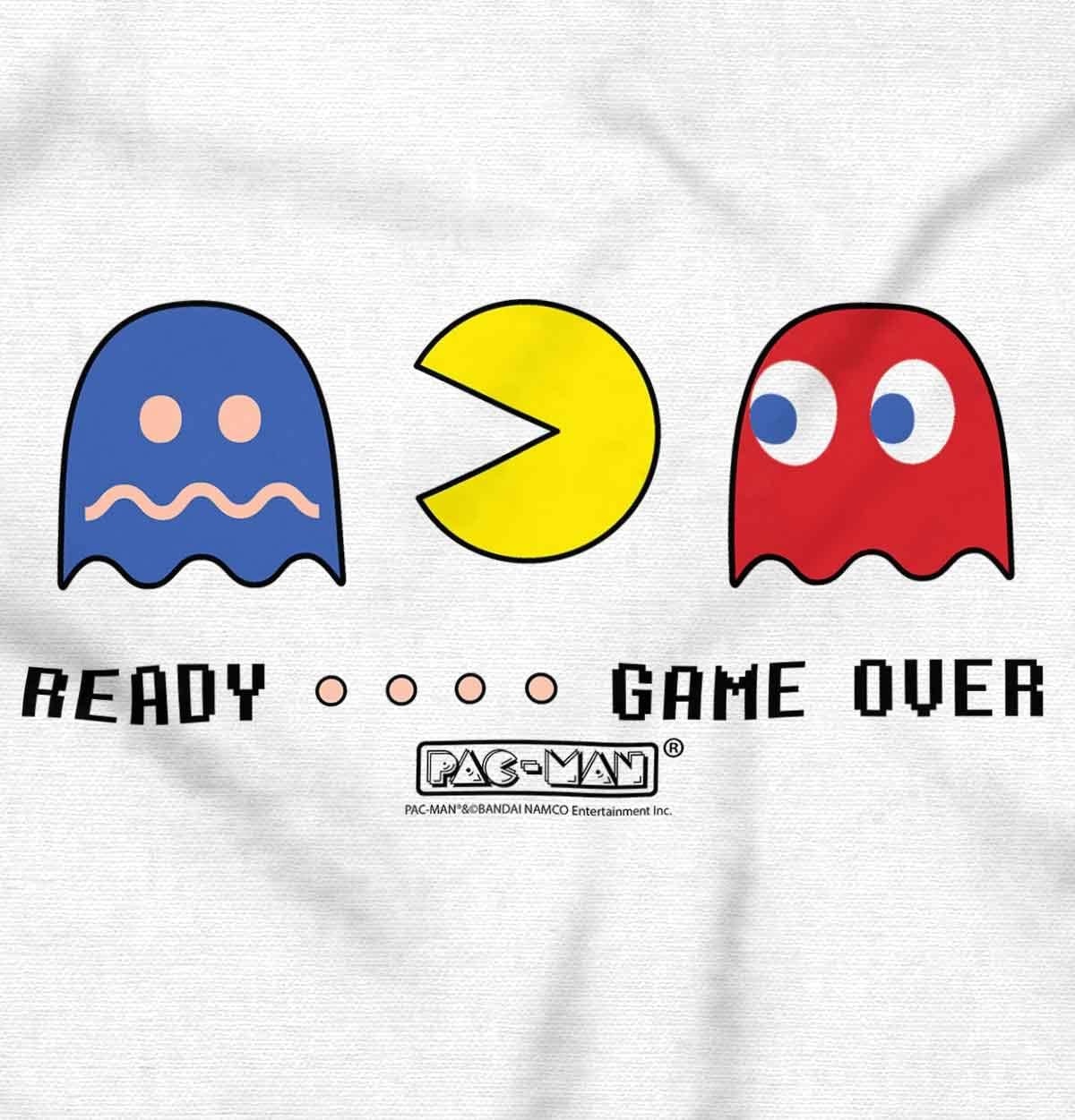 image:imageBrisco Brands PACMAN ReadyGame Over Funny Ghosts Hoodie Sweatshirt Women MenWhite