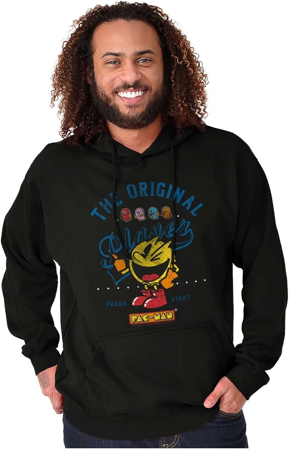 image:imageBrisco Brands PACMAN the Original Player Funny 80s Hoodie Sweatshirt Women MenBlack